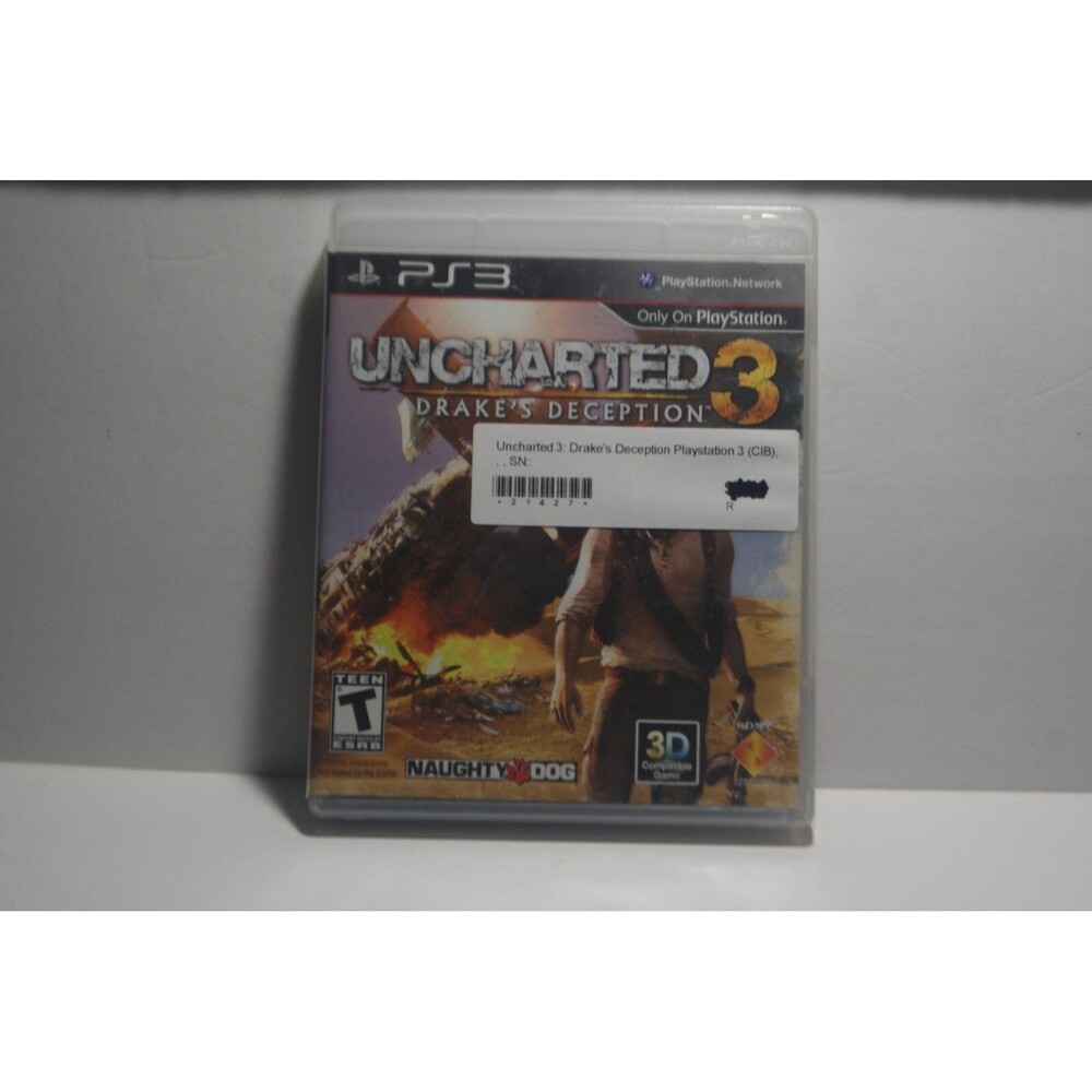 Uncharted 3 Ps3 Drake's Deception Action Adventure Puzzle CIB 2011